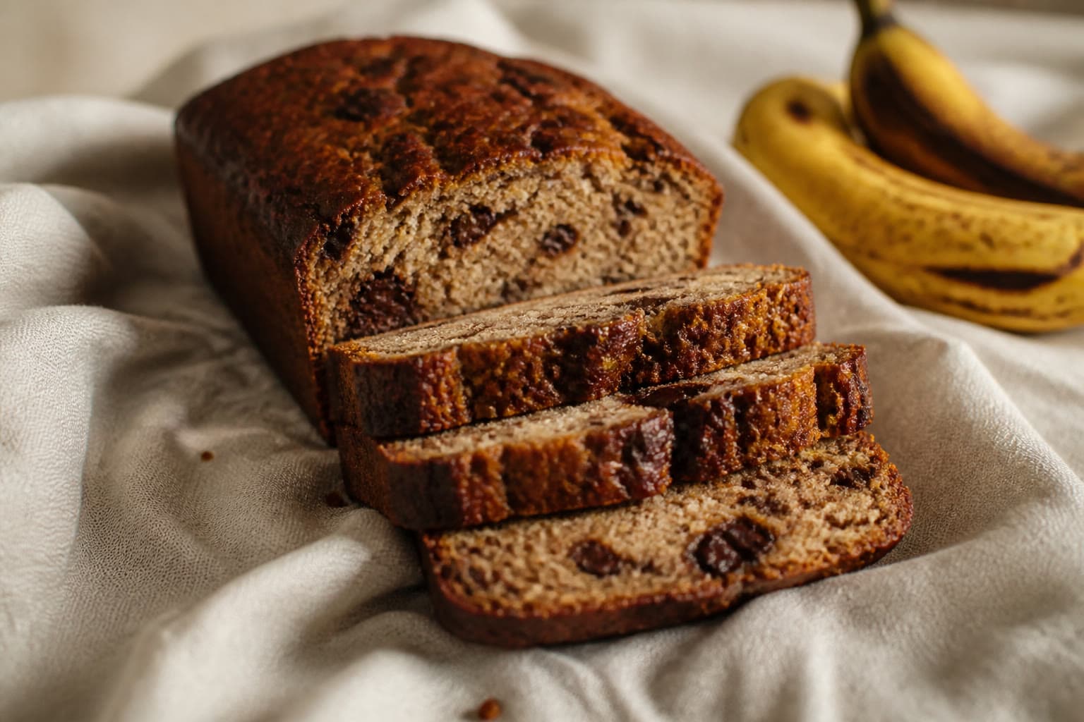 Sliced gluten-free sourdough discard banana bread