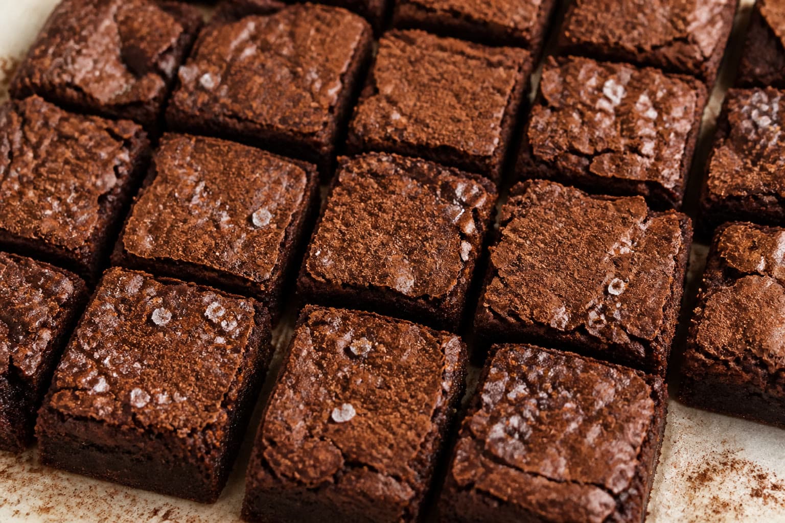 Fudgy gluten-free sourdough discard brownies with flaky salt