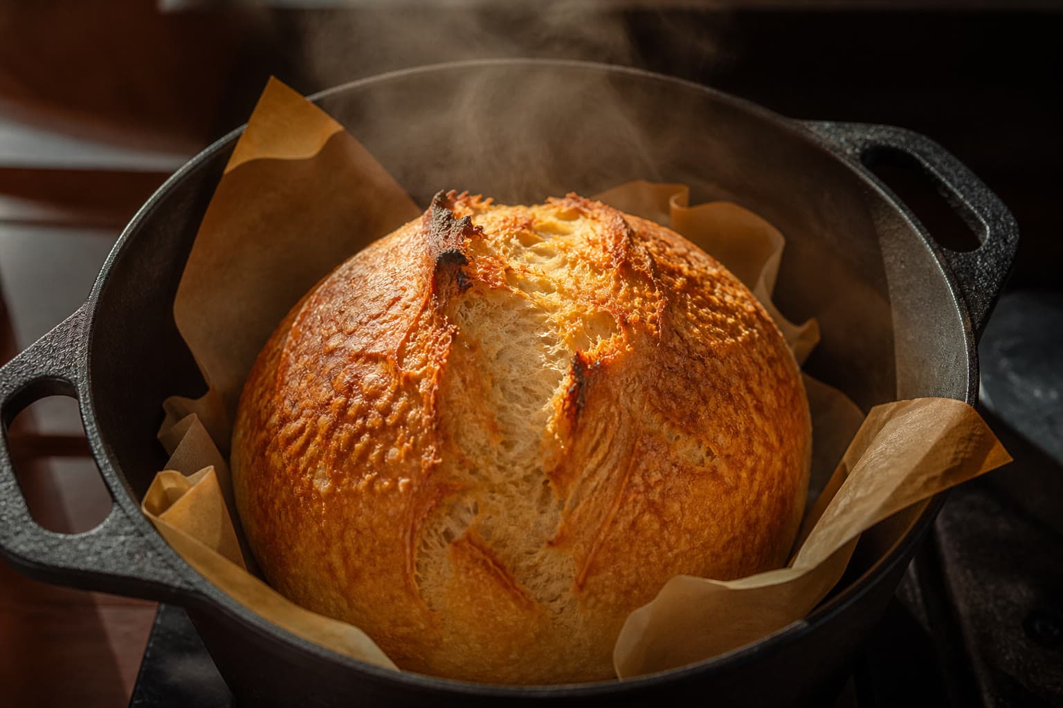 Same-day gluten-free sourdough boule baked after a warm 6–8 hour schedule